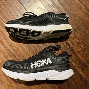 HOKA Bondi 7 Black/White Size 10 Women’s